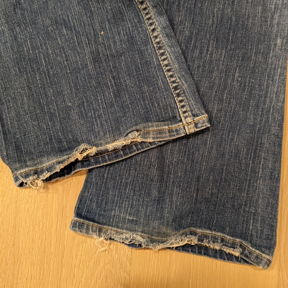 Women's Low Rise Flare Blue Jeans - Picture 2 of 10